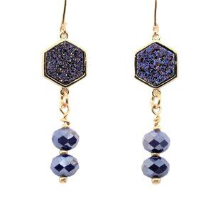 Purple Druzy Drop Earrings